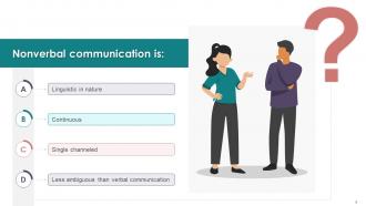 Multiple Choice Questions For Session On Nonverbal Communication Training Ppt