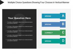 Multiple choice questions showing four choices in vertical manner