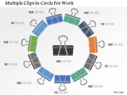 Multiple clips in circle for work powerpoint template