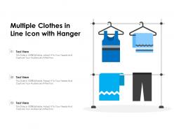 Multiple clothes in line icon with hanger