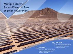 Multiple electric panels placed in row at solar power plant