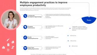 Multiple Engagement Practices To Improve Employees Productivity Functional Areas Of Medical