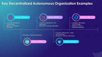 Multiple Examples Of Popular Decentralized Autonomous Organization Training Ppt