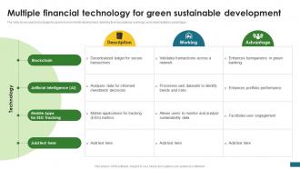 Multiple Financial Technology For Green Finance Fostering Sustainable CPP DK SS
