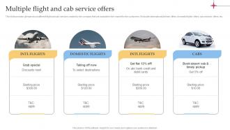 Multiple Flight And Cab Service Offers Efficient Tour Operator Advertising Plan Strategy SS V