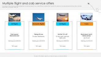 Multiple Flight And Cab Service Offers Streamlined Marketing Plan For Travel Business Strategy SS V