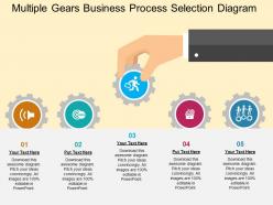 Multiple gears business process selection diagram flat powerpoint design