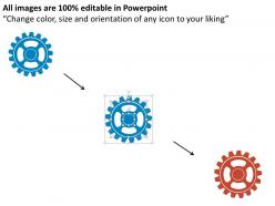 Multiple gears for process analysis flat powerpoint design