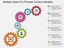 Multiple gears for process control indication flat powerpoint design