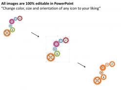 Multiple gears for process control indication flat powerpoint design