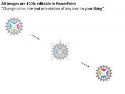 Multiple gears with icons for business flat powerpoint design