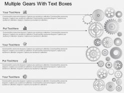 Multiple gears with text boxes flat powerpoint design