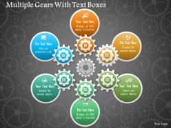 Multiple gears with text boxes powerpoint template