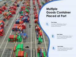 Multiple goods container placed at port