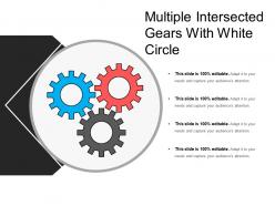 Multiple intersected gears with white circle