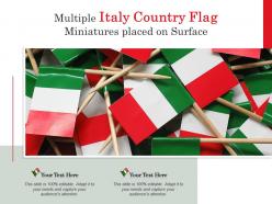 Multiple italy country flag miniatures placed on surface