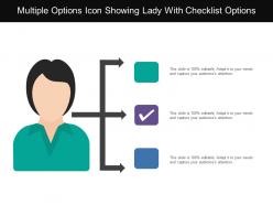 Multiple options icon showing lady with checklist options