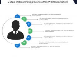 Multiple options showing business man with seven options