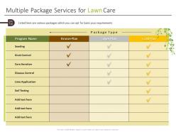 Multiple Package Services For Lawn Care Ppt Powerpoint Graphic Images