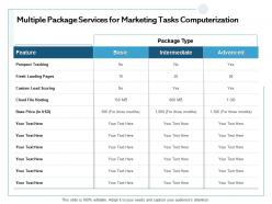 Multiple package services for marketing tasks computerization prospect tracking ppt powerpoint backgrounds