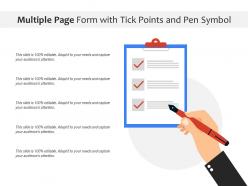 Multiple page form with tick points and pen symbol