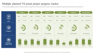 Multiple Planned VS Actual Project Progress Tracker