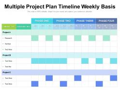Multiple project plan timeline weekly basis