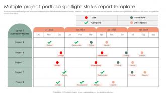 Multiple Project Portfolio Spotlight Status Report Template