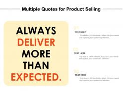 Multiple quotes for product selling