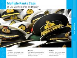 Multiple ranks caps of us marine corps on display