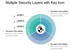 Multiple security layers with key icon