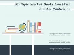 Multiple stacked books icon with similar publication