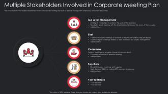 Multiple Stakeholders Involved In Corporate Meeting Plan
