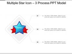Multiple star icon 3 process ppt model