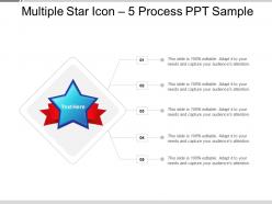 Multiple star icon 5 process ppt sample