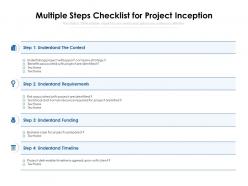 Multiple steps checklist for project inception