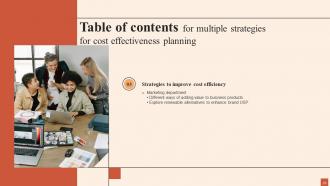 Multiple Strategies For Cost Effectiveness Planning Powerpoint Presentation Slides Customizable Impressive