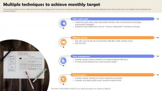 Multiple Techniques To Achieve Monthly Target