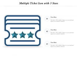 Multiple ticket icon with 3 stars
