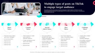 Multiple Types Of Posts On TikTok To Engage Target Audience TikTok Marketing Guide To Build Brand