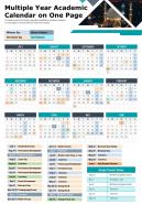 Multiple year academic calendar on one page presentation report ppt pdf document