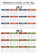 Multiple year calendar on one page presentation report infographic ppt pdf document