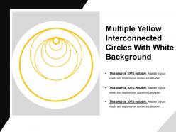 Multiple yellow interconnected circles with white background