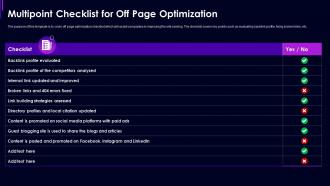 Multipoint checklist for off page optimization