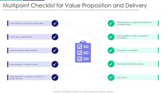 Multipoint Checklist For Value Proposition And Delivery