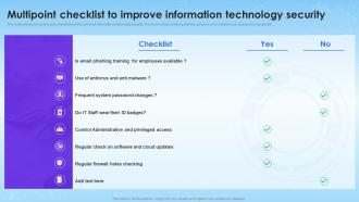 Multipoint Checklist To Improve Information Technology Security