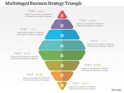 Multistaged business strategy triangle flat powerpoint design