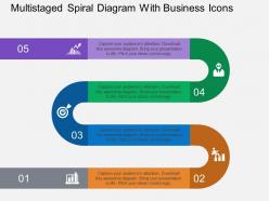 Multistaged Spiral Diagram With Business Icons Flat Powerpoint Design