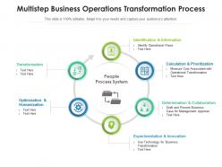 Multistep business operations transformation process