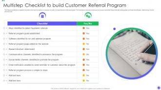 Multistep Checklist To Build Customer Referral Program